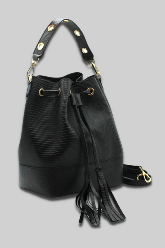 LORENA LEATHER BUCKET BAG